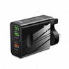 65W PD Rapid Charger: 5A Type-C + 3 USB Multi-Port Travel Adapter