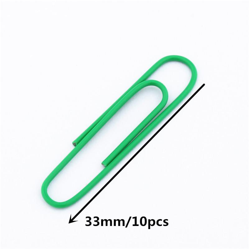 10 Colors Accessories Paper Clips Notebook Memo Pad Filing Bookmark binder Paperclips Student Office Binding Supplies Stationary