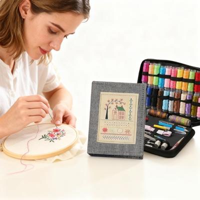 Kniha výšivkových stehů Sada DIY Referenční kniha výšivky Průvodce stehy Nitě