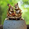 2D Charming Squirrel, Garden Pile - Outdoor Art Deco, Suitable for Flowerpots and Landscaping, Bohemian Animal Theme