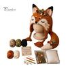 Beginner Friendly Yarn Arts Animal Hat Crochet Kit, Fantasy Hood DIY Cute Craft Gifts for Adults Unicorn Fox Frog Earflap Crafting Kit Teens Halloween