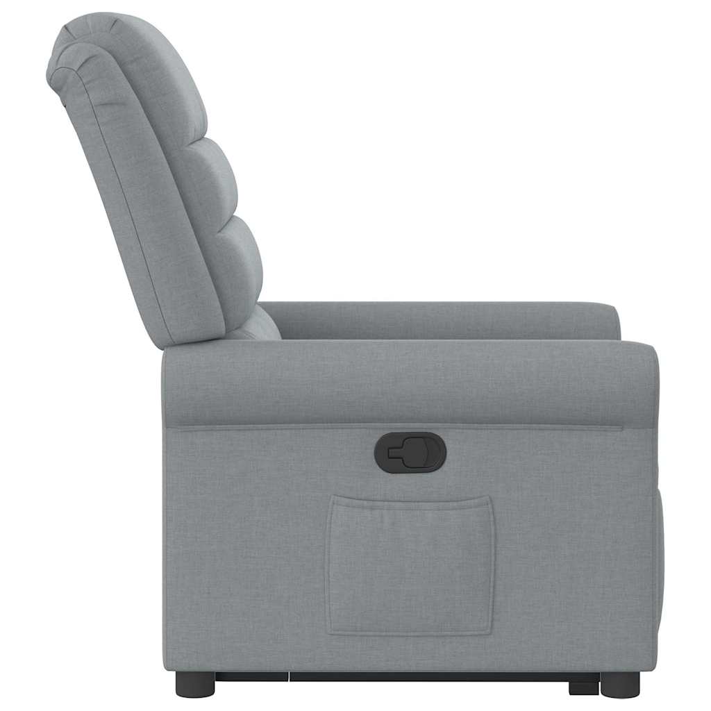 Recliner Chair with Rising Function Light Grey Fabric