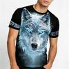 Herren Eiswolf Aufdruck T-Shirts Sommer Atmungsaktiv Kurzarm Rundhals Grafik-T-Shirts Herren Mode Streetwear Freizeit-Oberteile