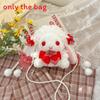Plush Rabbit Lolita Shoulder Bag With Lace Bow Design And Faux Pearl Shoulder Strap For Daily Use