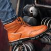 Retro Shoes Men Boots Desert High Top Boot Casual Vintage Street Cool Shoe Brown Walking Shoes Soft Leather Flat Man Boots 48