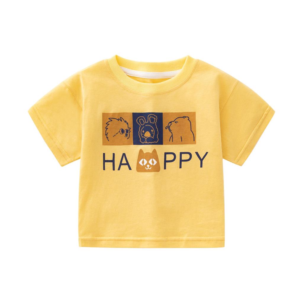 Stylish Cartoon Print Short Sleeve T-shirt for 0-5 Year Olds