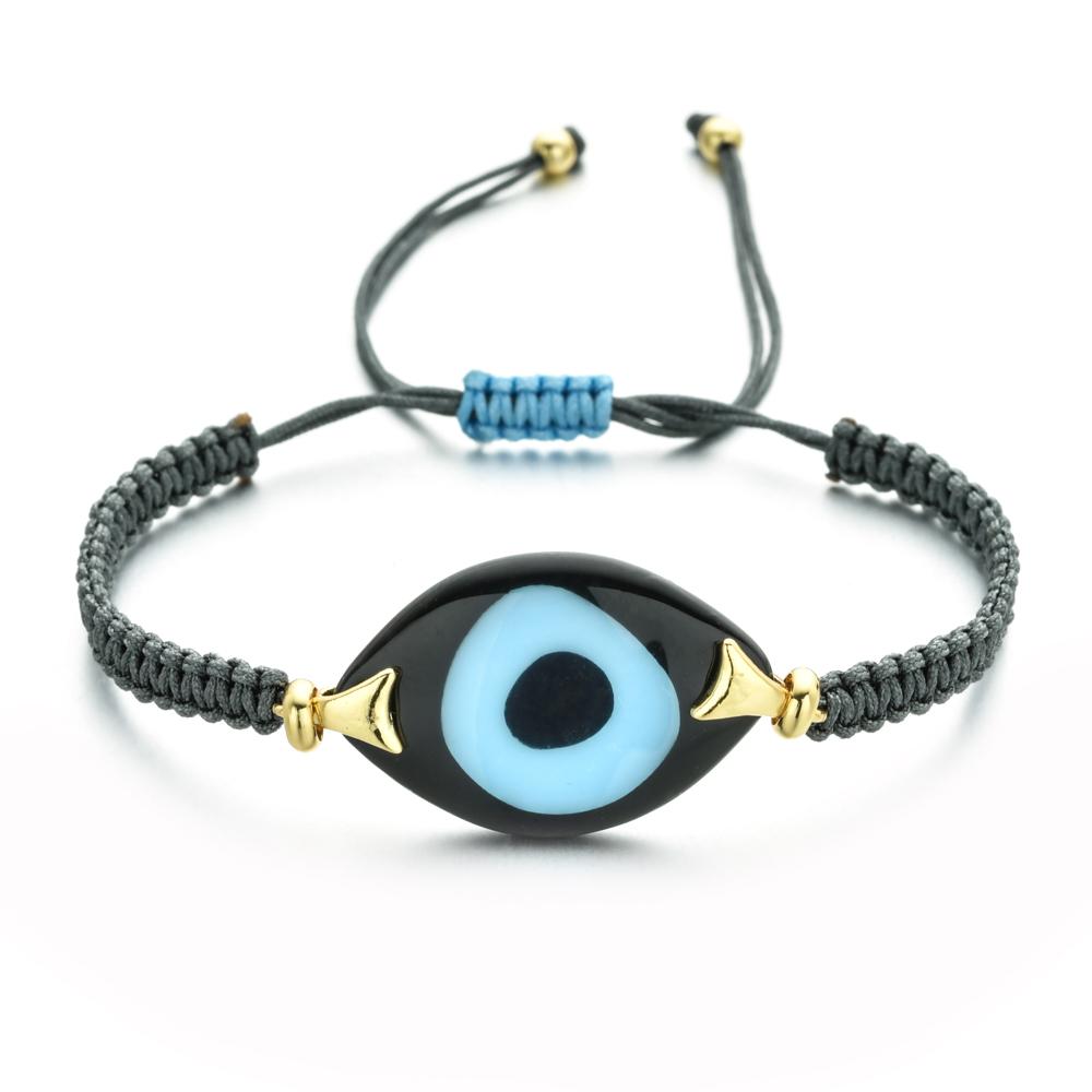 Boho Evil Eye Bracelets Handmade Braided Chain Lucky Jewelry Big Eye Trendy New Fashion Gifts for Women