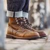 Maden Full-Grain Leather 8111 Ankle Boots Retro Genuine Leather Paratrooper Motorcycle Boots For Men'S Fall Winter Casual Shoes