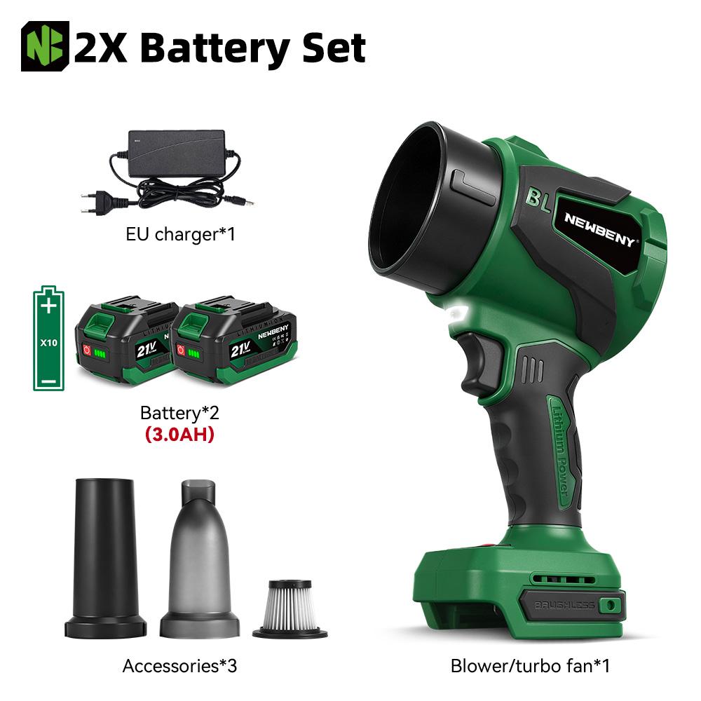 Newbeny 2IN1 Brushless Electric Turbo Blower Jet Fan 650M/S 3000W Violent Car Dryer Snow Dust Blowing Tool For Makita Battery