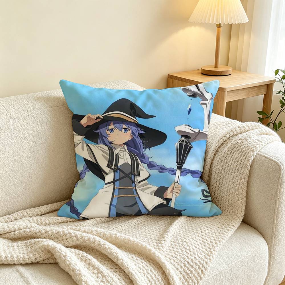 Anime M-Mushoku Tensei Pillow Case Square Double-Sided Sofa Cushion Cover Bedroom Bedside Pillow