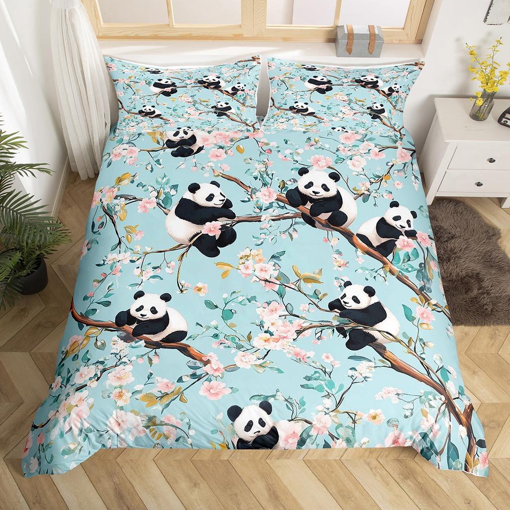 Bettdecke Cartoon Panda Niedlich Liebe Englischer Panda Digitaldruck Bettwäsche Set Geeignet Kinder Kinder Und Erwachsene