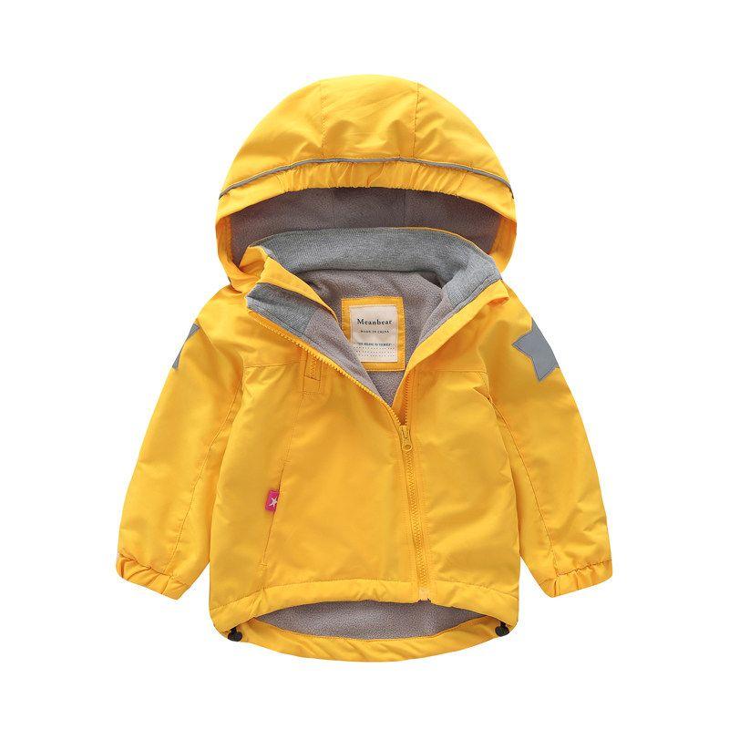 Boys and Girls Thick Windproof Hooded Oblique Zipper Shell Jacket