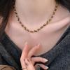 Maillard Tiger'S Eye Minimalist Beaded Necklace High-End Light Luxury Women'S Niche Jewelry