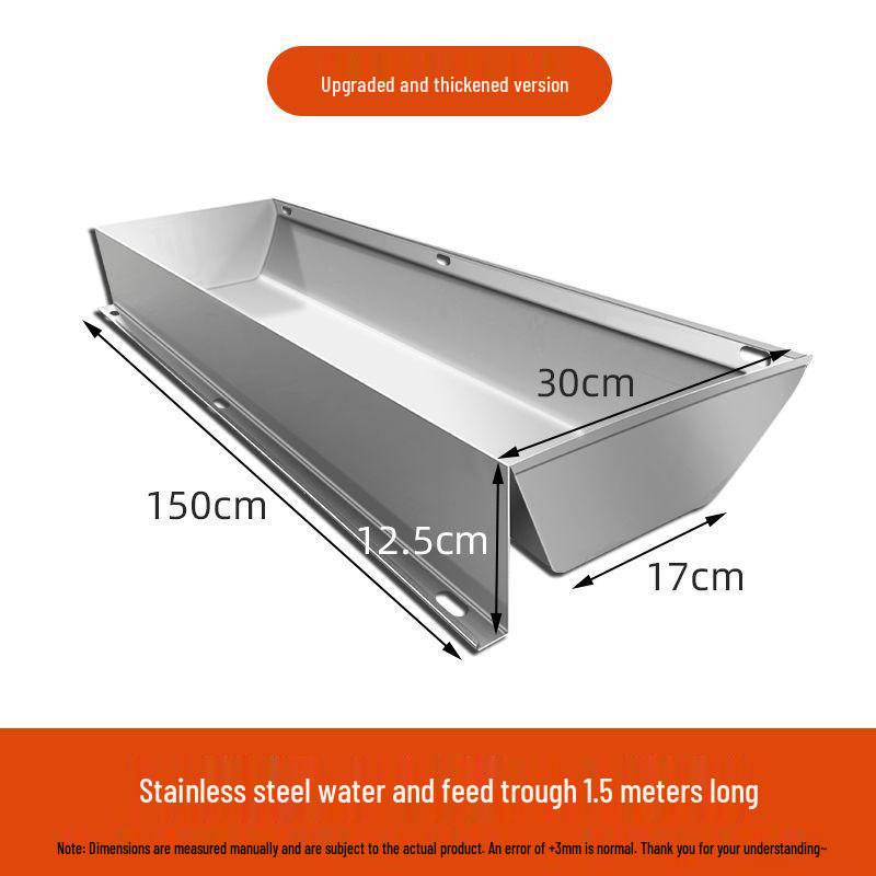 Stainless Steel Water and Feed Trough for Piglets and Fattening Pigs - Durable, Free-Feeding & Drinking Trough