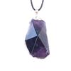 Natural Pink and White Amethyst Tigereye Cut Pyramid Silver Pendant Red Jasper Unakite Irregular Necklace