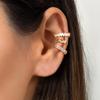 Bobisty 9 Pcs Manchette d'Oreille Manchettes Plaqué Or 14K pour Femmes Hommes Clips d'Oreille sans Percing Boucle d'Oreille Cartilage Faux Boucles d'Oreille