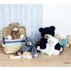 Jouet en peluche - histoire d'ours - ours oscar - 25 cm - bleu jean - intérieur