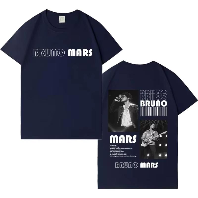2026 Tričko Bruno Mars Pánské Dámské Pop Ležérní Krátký Rukáv Pánské Estetické Vysoce Kvalitní Gotické Kulatý Výstřih Vrchol Fanouškovský Dárek