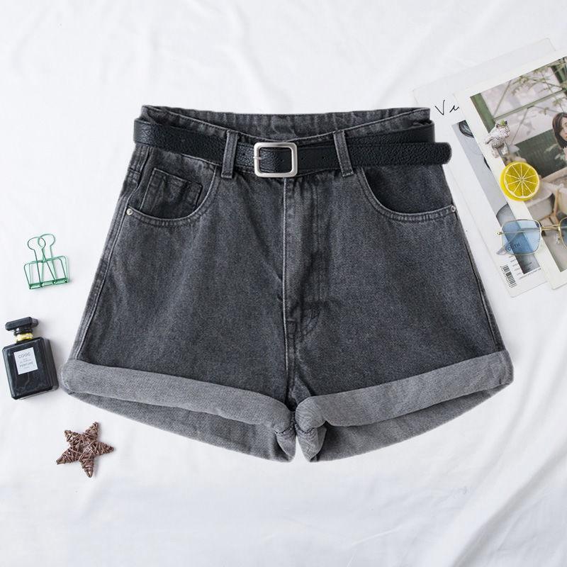 Classic and Minimalist Fashion Versatile Rolled Edge Female Summer Outside Wear Thin High Waist Casual Loose Wide Leg Denim Shorts Individuality