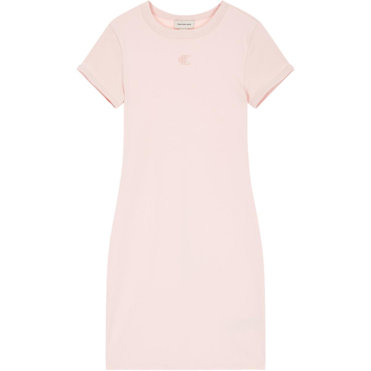 

Calvin Klein Logo Embroidered Short Sleeve Dress Women Dresses Light-Pink 47B266G-LN4 XS