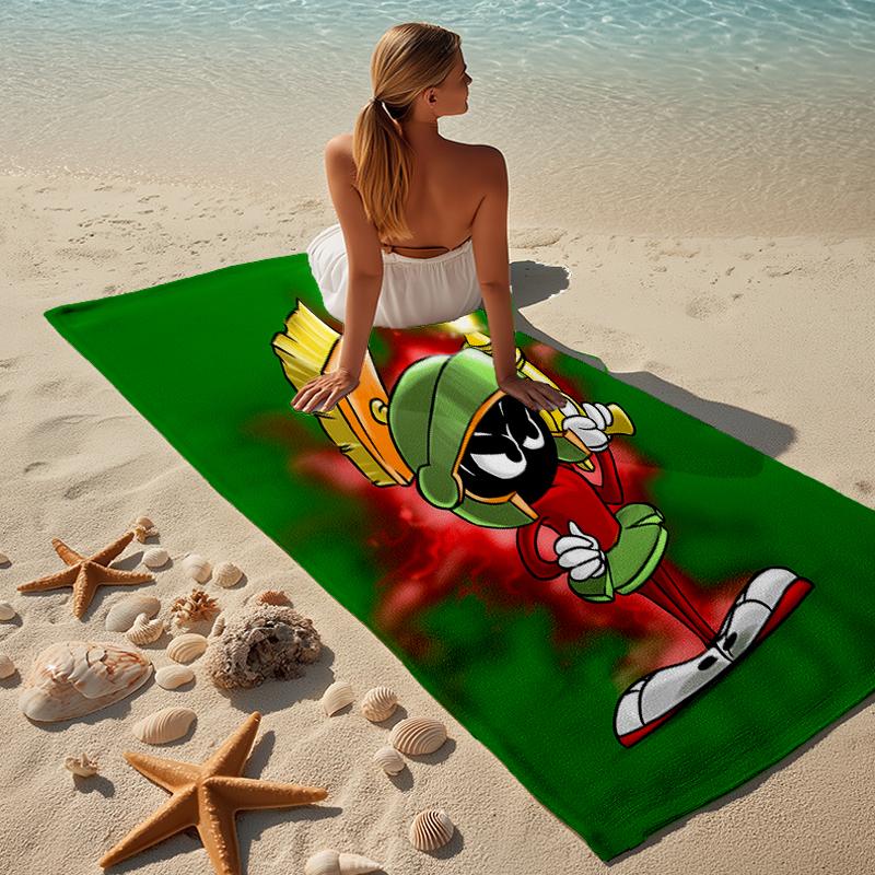 proof beach towel with a Marvin the Martian1 pattern - soft,absorbent,quick-drying,machine washable - perfect for swimming,camping,bathing