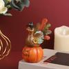 Resin Thanksgiving Pumpkin Turkey Statue Funny Miniature Figurine Sculpture Pumpkin Ornament  Home