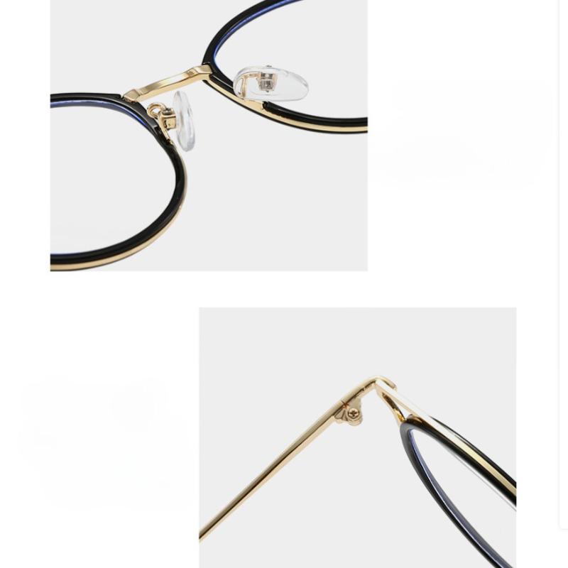 Anti Blue Light Nearsighted Glasses for Women Men Vintage Metal Frame Myopia Prescription Eyeglasses