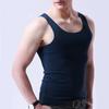 M-Garderobe, Übergröße, für Herren, sportlich, einfarbig, ärmellos, V-Ausschnitt, schmal, nahtlos, Tanktop