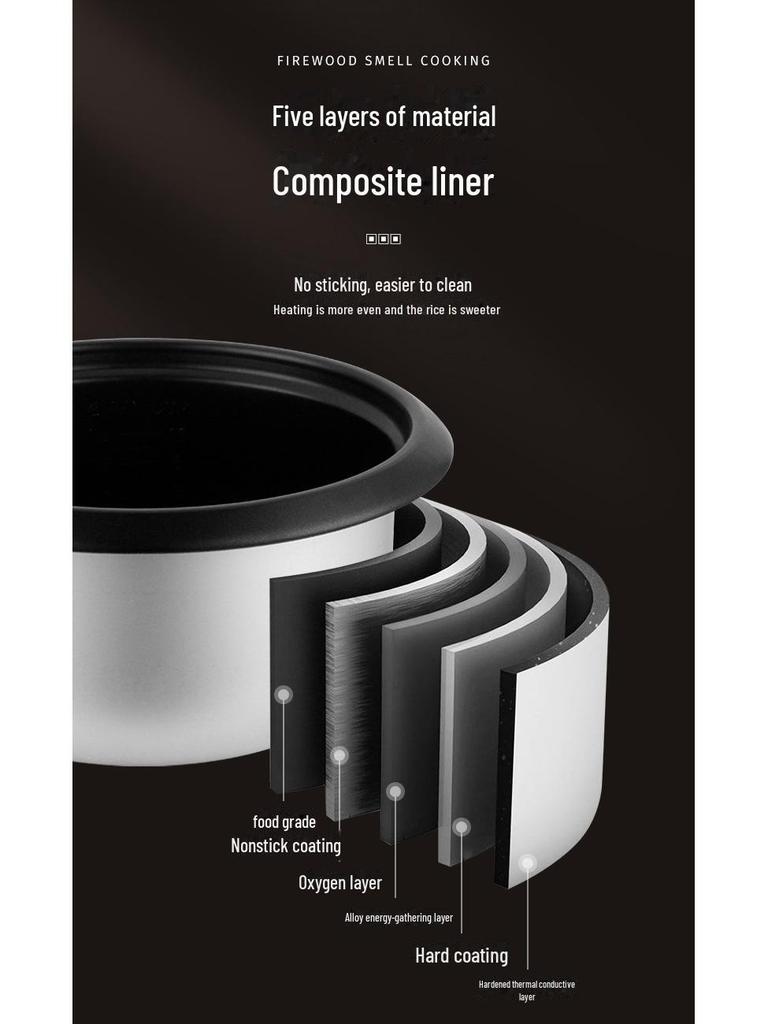 Hemisphere Old-Fashioned Mechanical Rice Cooker with Non-Stick Aluminum Inner Pot