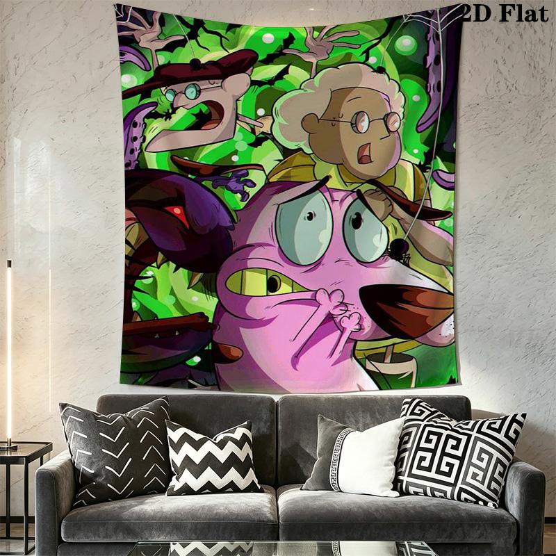 Courage the Cowardly Dog Print Pattern Home Decor Tapestry, Wall Hanging, Decorative RV Wall Cloth.ZGT0914158