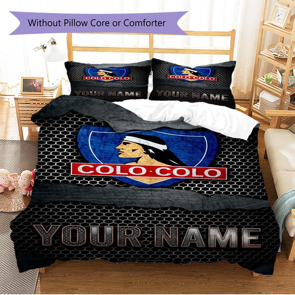 Name Custom COLO COLO Fc Pattern Bedding Set Quilt Cover Pillowcase Home Decor Gift (1 * duvet cover + 2 * pillowcase, without core)