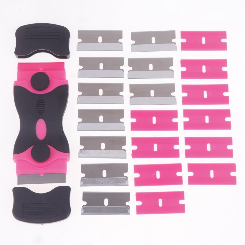 Plastic & Metal Razor Blade Scraper, Window Glass Cleaner, Film & Adhesive Remover Tool For Car & Home