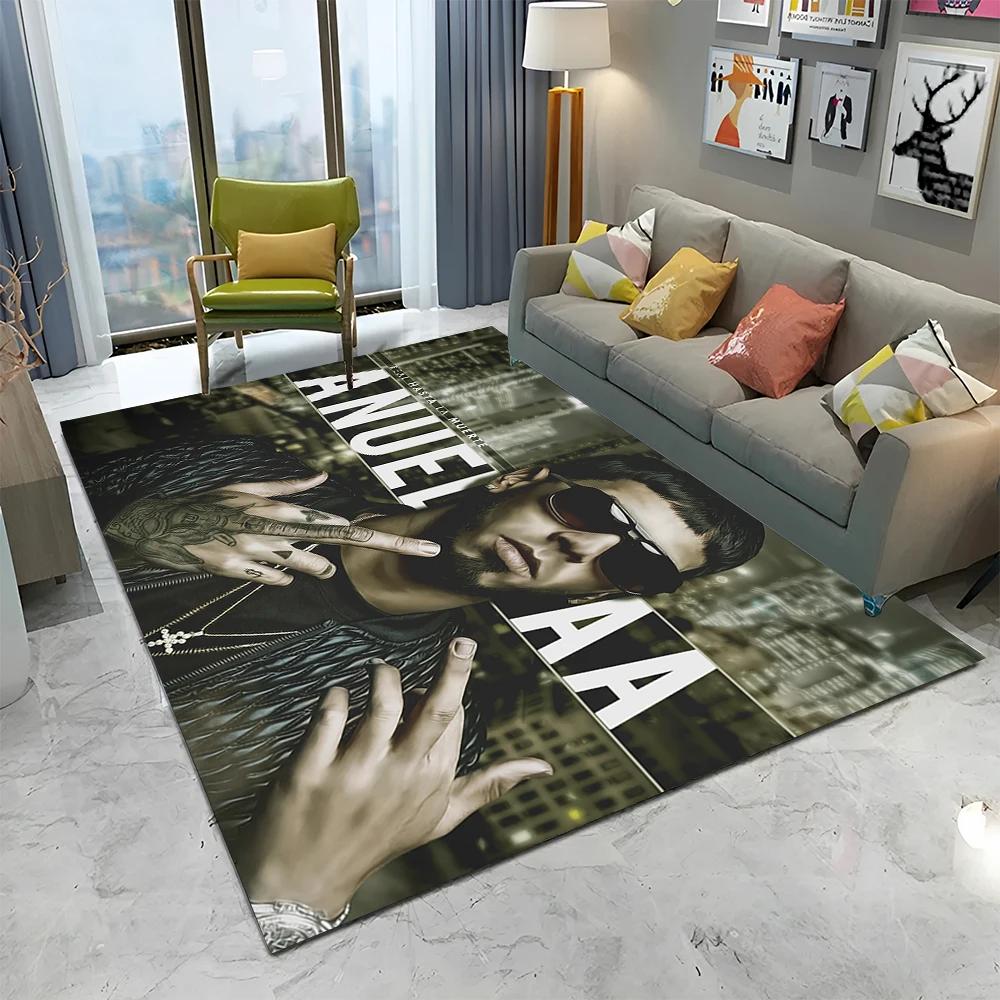 Free Anuel AA Rapper Hip Hop Singer Carpet Rug for Home Living Room Bedroom Sofa Doormat Decor,kids Area Rug Non-slip Floor Mat
