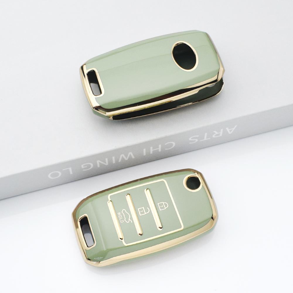 

3 Кнопки TPU Выкидной Пульт Ключ Корпус Для Kia Carens Ceed Rio Sportage Optima Sorento Cerato Soul Forte Seltos Брелок Корпус зелёный