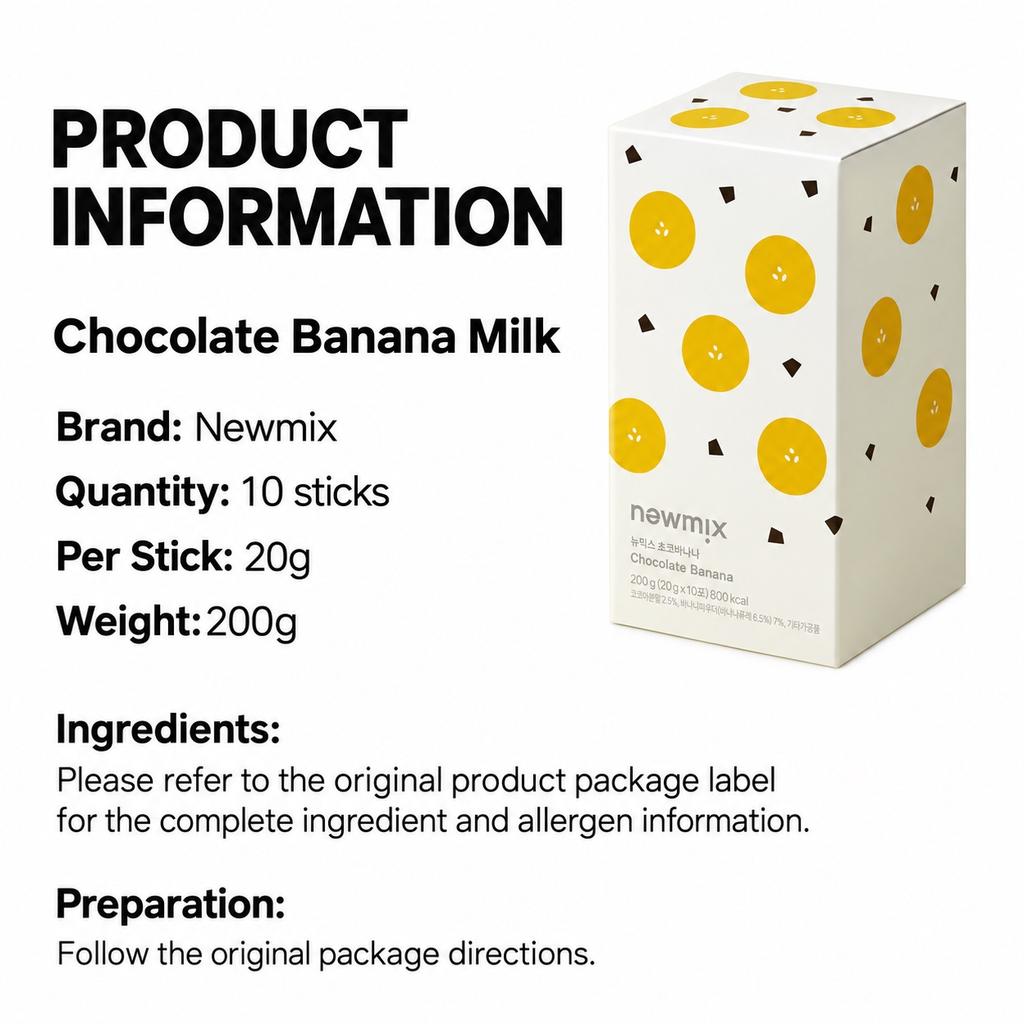 Newmix Chocolate Banana Milk 10 Sticks 200g