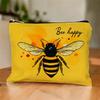 Eine Schminktasche mit Bienenmuster - Multifunktionale Reißverschlusstasche, Schmuckaufbewahrungstasche, Perfekte kleine Reißverschluss-Aufbewahrungstasche für unterwegs.
