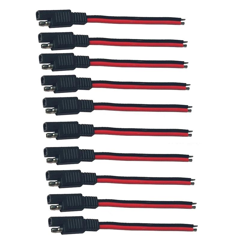 5PCS 15CM SAE 2 Pin Quick Connector Disconnect Plug 14AWG SAE Extension Cable Wire Harness for Motorcycle Solar Panel Connector