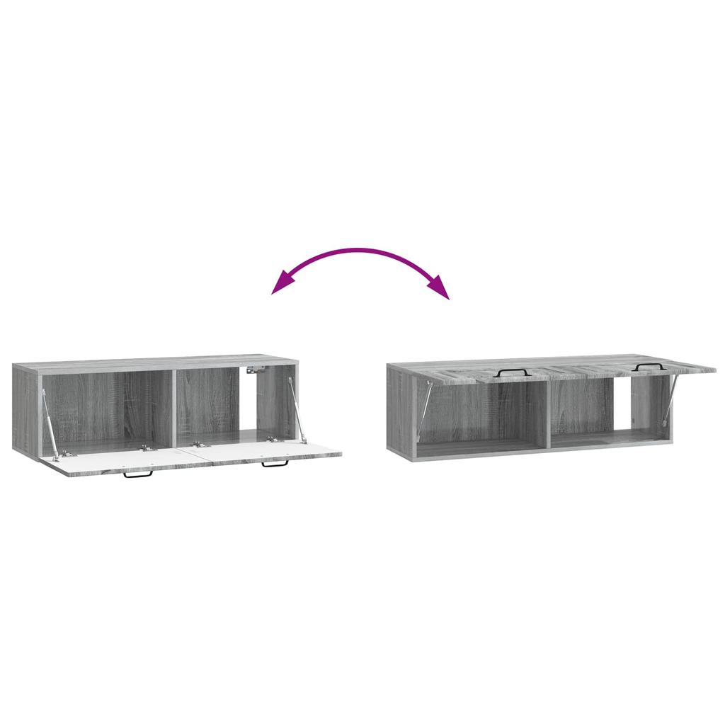 Wall Mounted TV Cabinet Grey Sonoma 98 x 31 x 30 cm