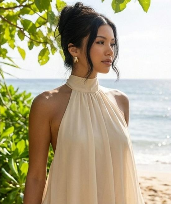 Chiffon Halter Autumn 2025 Sexy Beach Dress for Women
