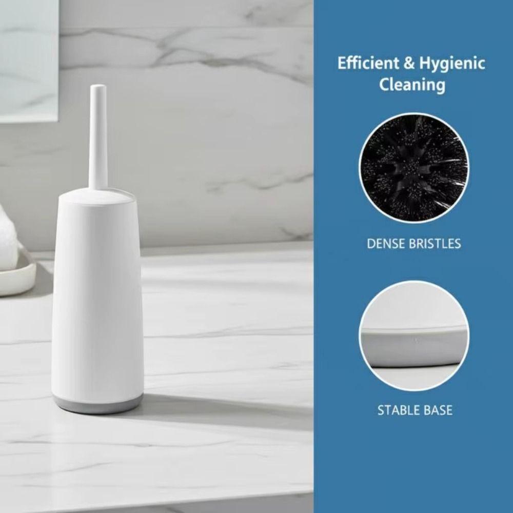 Long Handle Toilet Cleaning Brush Standing Base Toilet Brush Set Toilet Scrubber  Deep Cleaning