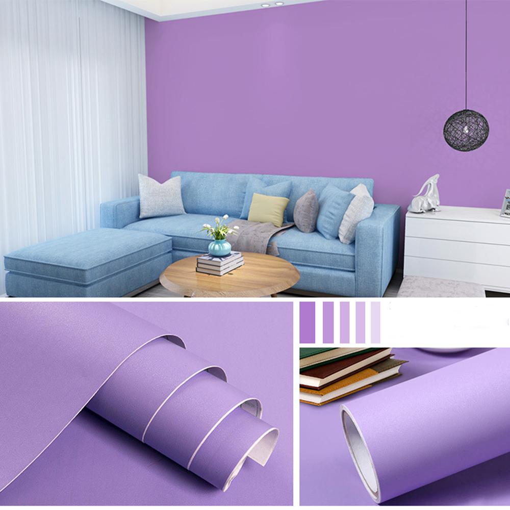 Hârtie de contact mov solid autoadezivă impermeabilă tapet detașabil texturat folie raft decorativă decalcomanie de perete rolă de vinil