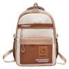 Korean Fashion Color Block Student Backpack Large Capacity Nylon Travel School Bag for Teenagers