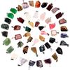 Hicarer 50 Pieces Mixed Stone Beads Crystal Stone Pendants Quartz Charms with Storage Bag for Jewelry Making