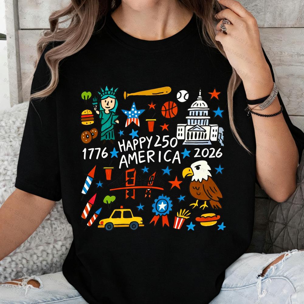 

Happy 250 America Tshirt 250 Years Celebration Shirt 17762026 USA 250th Anniversary Outfit America 2026 Tee Doodle Patriotic 4XL