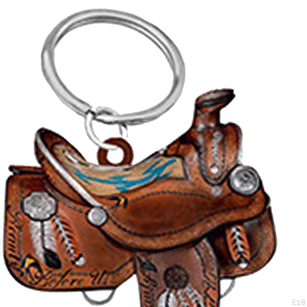 Cowboy Horse Saddle Nøkkelring Creative Auto Rear View Mirror Anheng Dekor Bil Interiør
