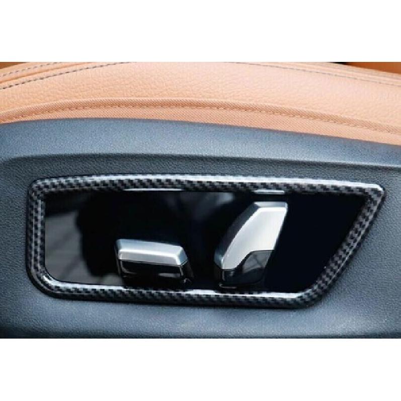 ABS Carbon Fiber Seat Button Handle Frame Cover Trim For BMW 5 Series 2018-