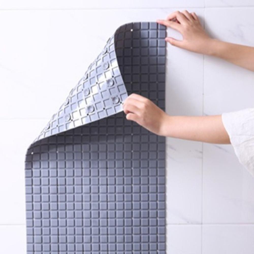 With Suction Pad Bathroom Pad Grid Texture Bathtub Mat Bathroom Rug Floor Mat Toilet