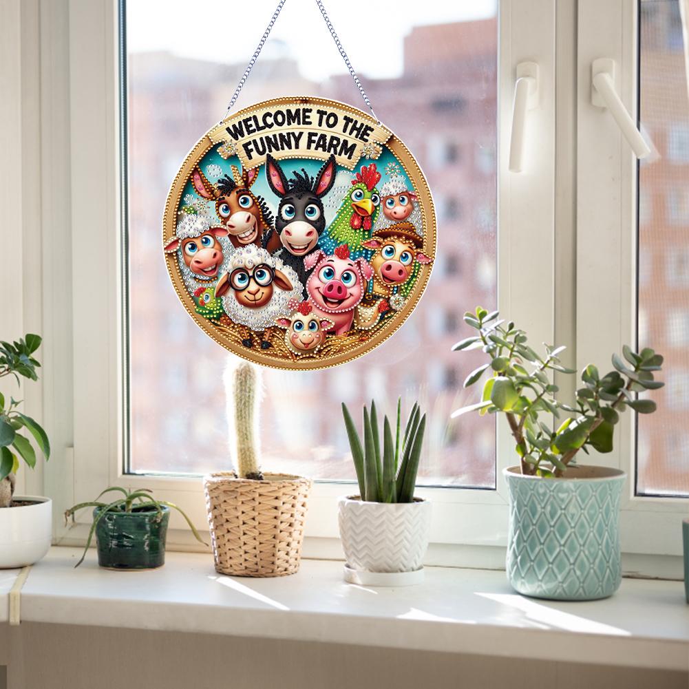 Diamantmalerei Heimdekoration 5D DIY Diamantmalerei Punkte Anhänger Strassstein Diamantkunst Fensteranhänger für Heimwanddekoration