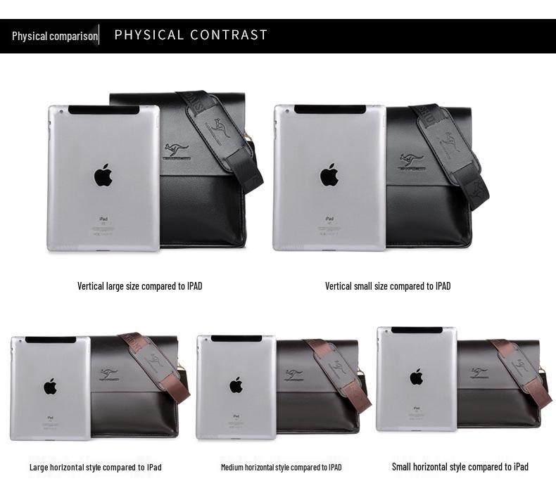 Herren Business Aktentasche und Umhängetasche aus echtem Leder mit großem Fassungsvermögen