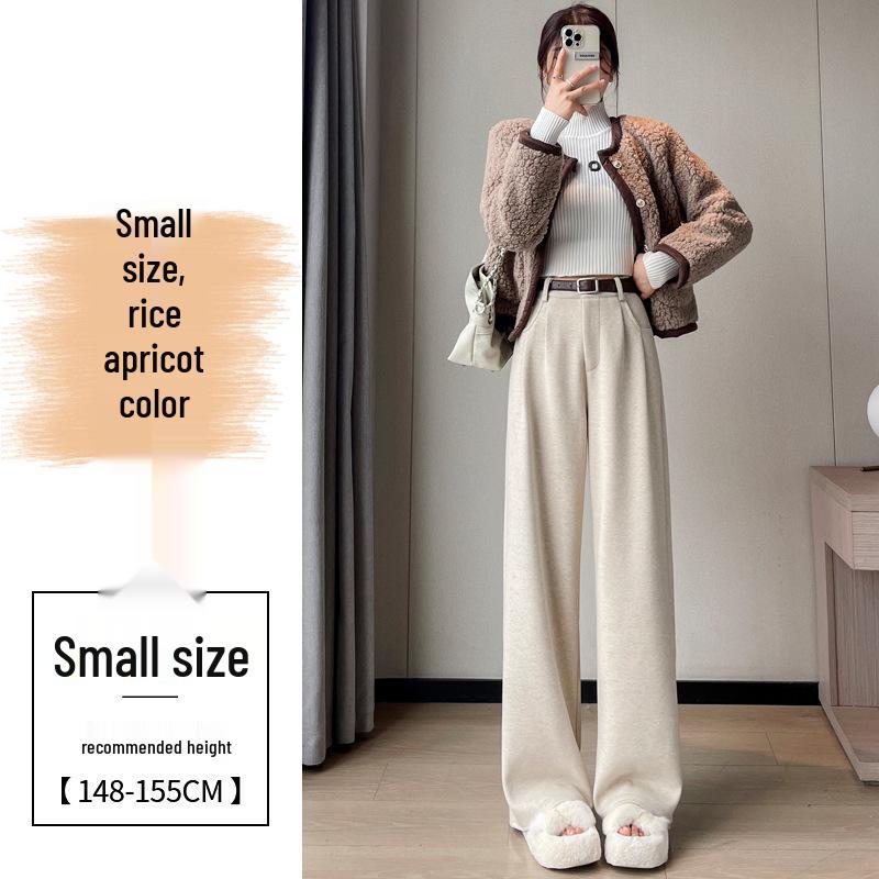 2026 Women s High-Waisted Herringbone Wool Trousers - Velvet, Floor-Length, Narrow to Wide-Leg, Perfect for Autumn/Winter XL